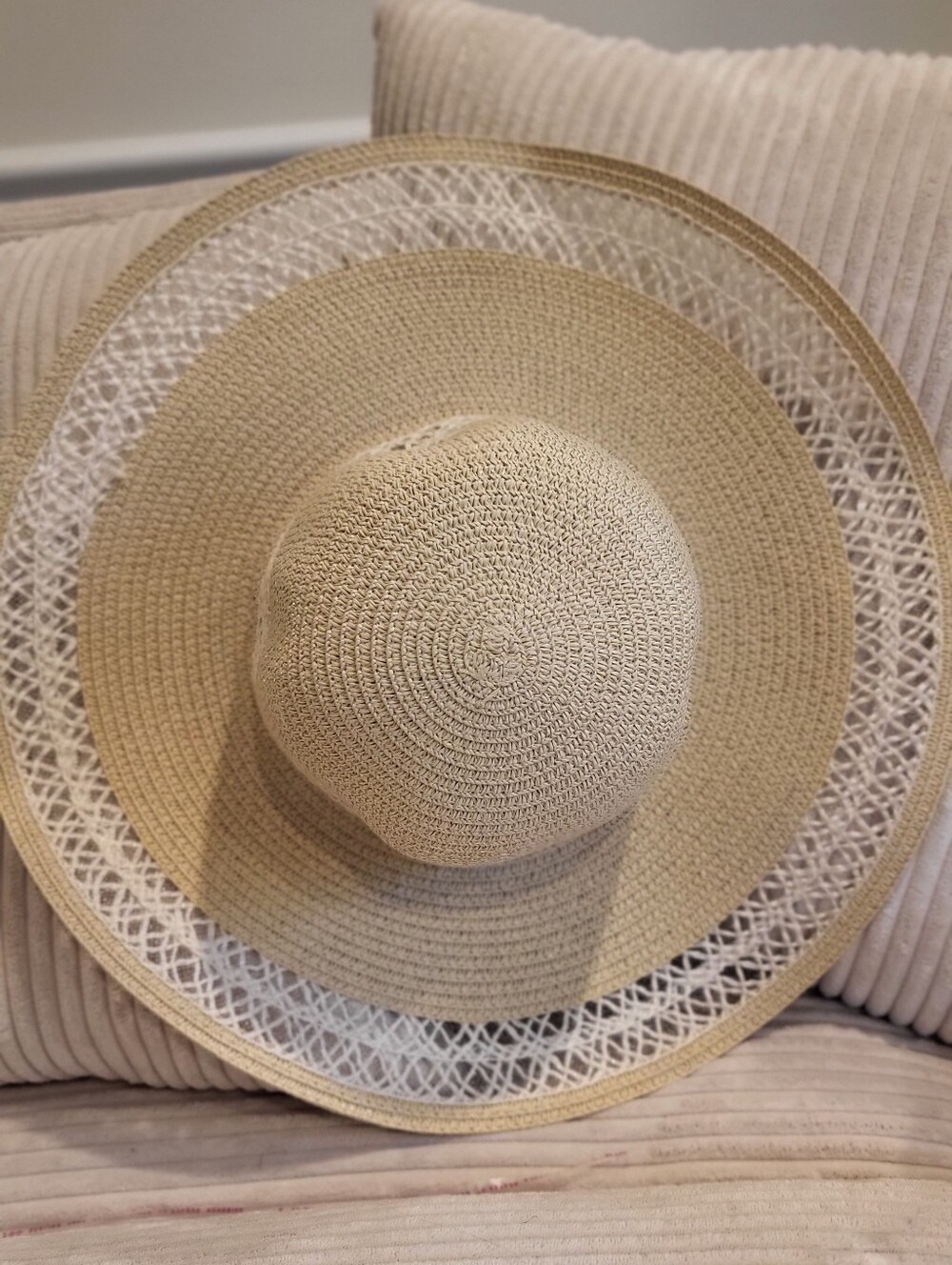 Source Unknown Beige Straw Sun Hat
